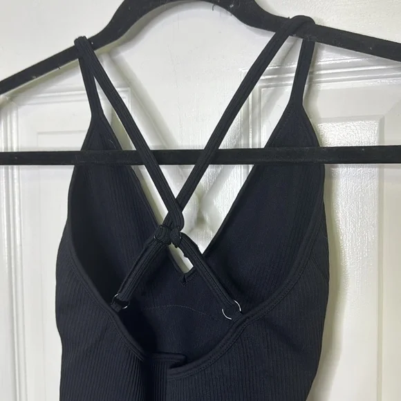 Black Plunging V-Neck Bodysuit with Strappy Back NWOT - Picture 6 of 6